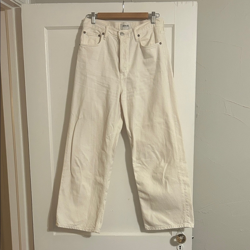 Agolde White Wide-Leg Jeans